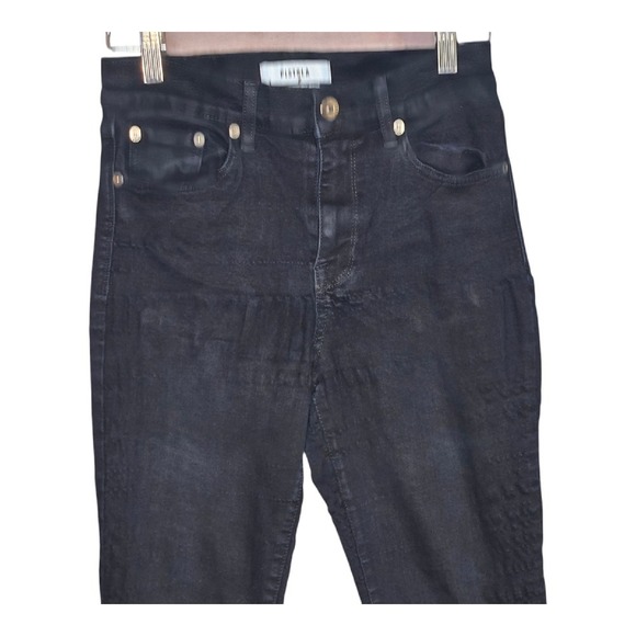Pistola Black Wash High Rise Raw Hem Stretch Skinny Jeans Size 27 Flaw - Picture 4 of 13